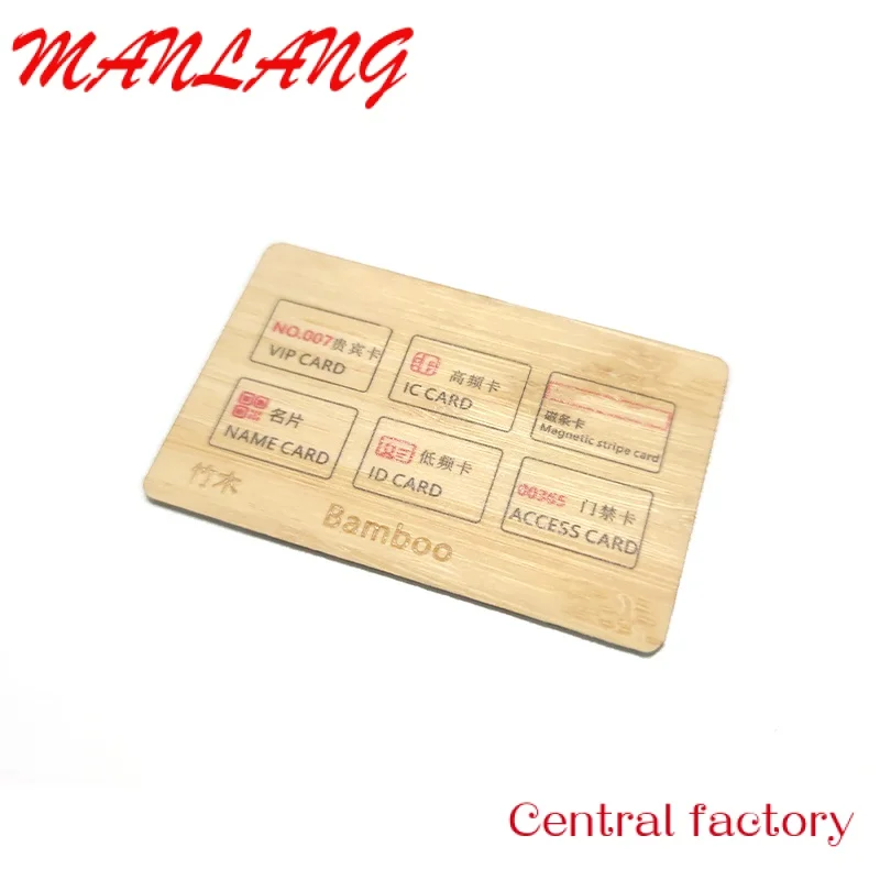 Custom  Eco-friendly aterproof RFID ooden Accs Control hotel   N Busins Card