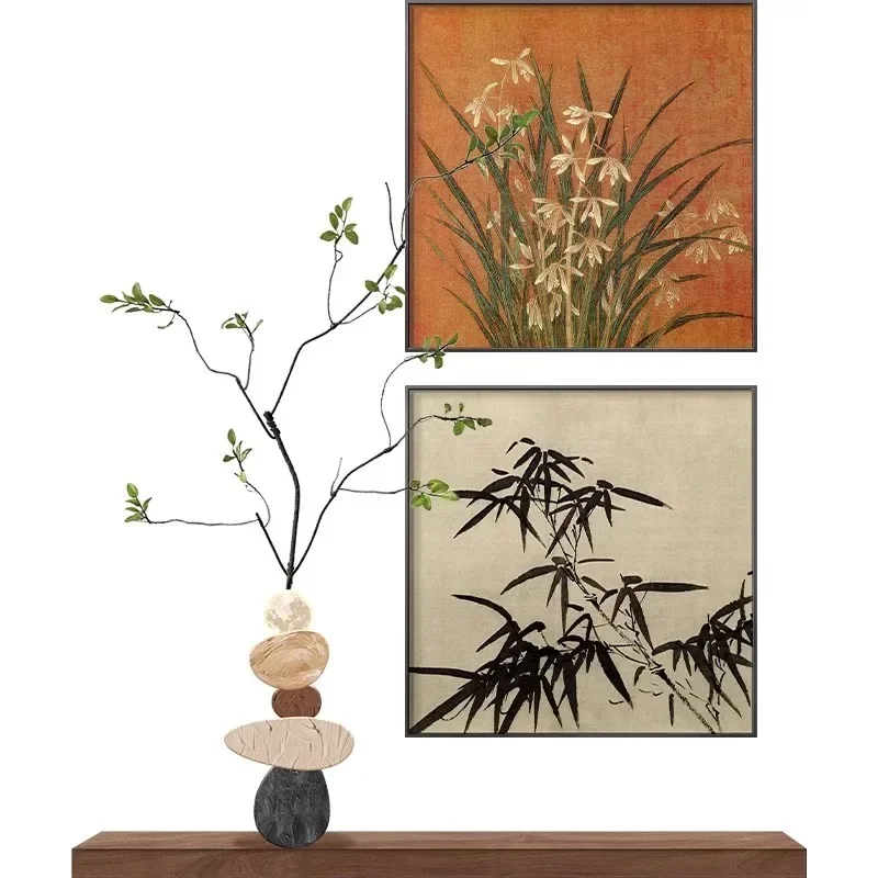 

French medieval style entrance entrance decorative painting new Chinese style new style corridor end mural