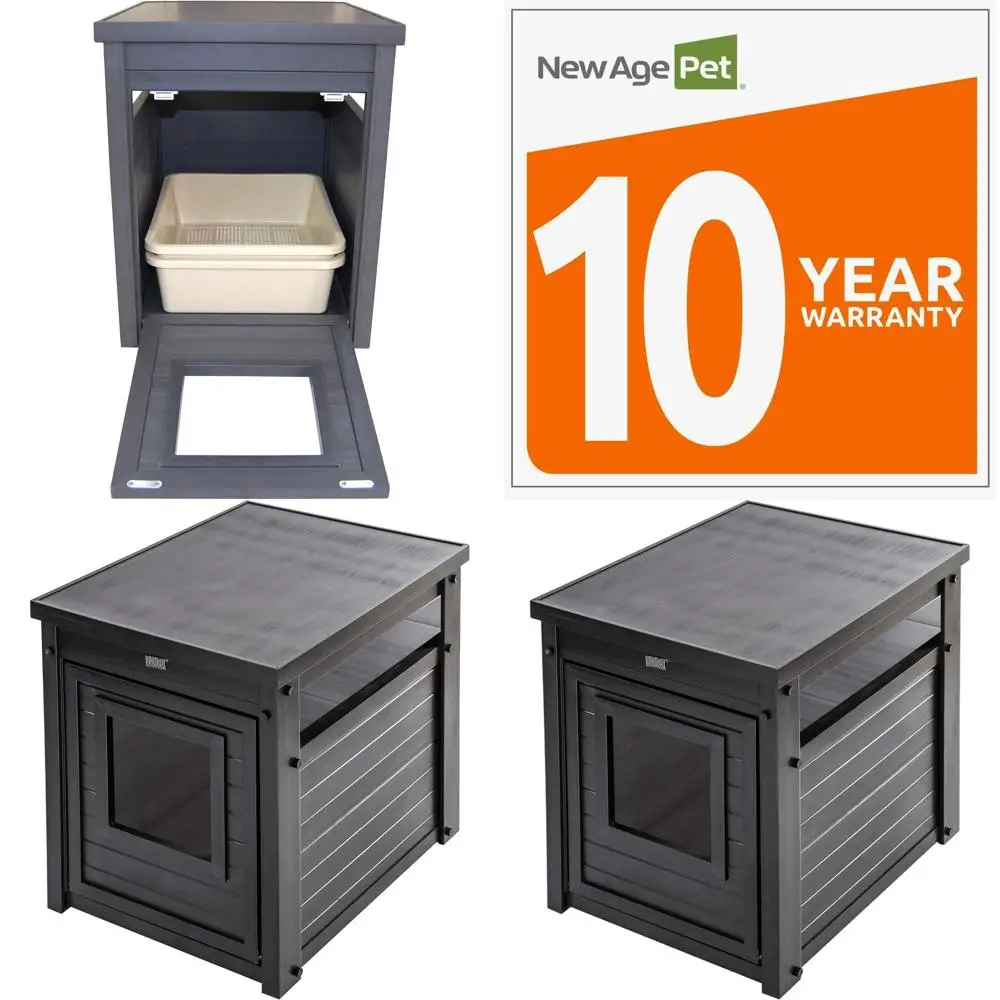 

Влаго- и запахостойкий контейнер для наполнителя с приставным столиком, простая сборка, 10-летняя гарантия, черная подставка