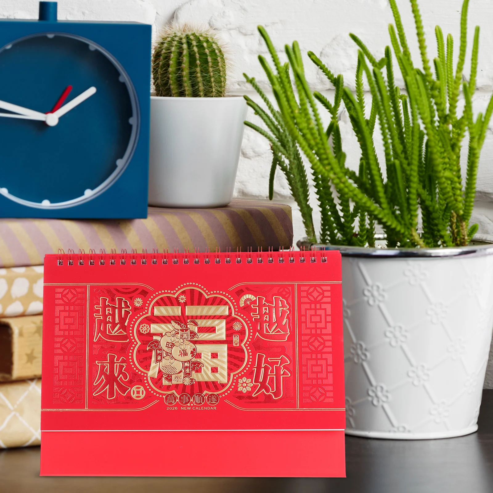 

2026 Desktop Calendar Year Chinese Lunar Tearable Memo Pad For Office Home School Chinese New Year Decoration Stand Up