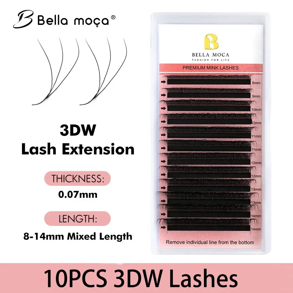 

10PCS 3D W Shaped Eyelashes Extension 3DW Lashes 8-14mm Brazilian Cilia 3D-W Shaped Lashes Natural False Eyelashes Free Shipping