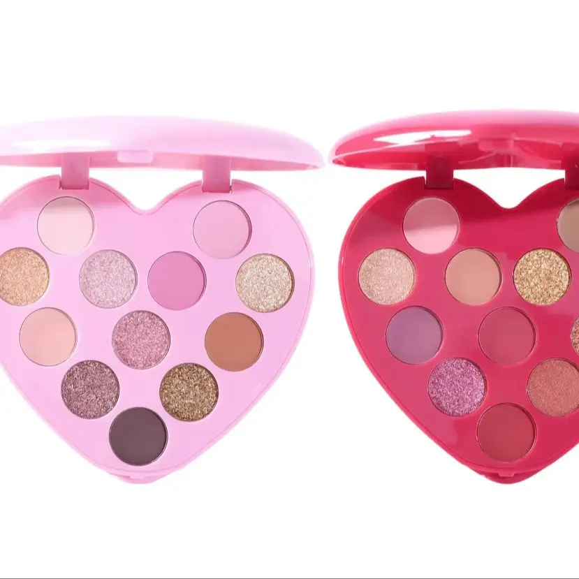 Herz 12Color Beauty Glazed Professional Soft Glam Matte Glitter Lidschatten-Palette Langlebiges Make-up Lidschatten T1326