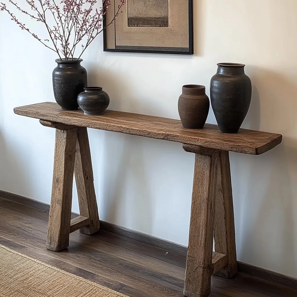 Entrance table storage table retro solid wood strip case B & B log long desk long case few