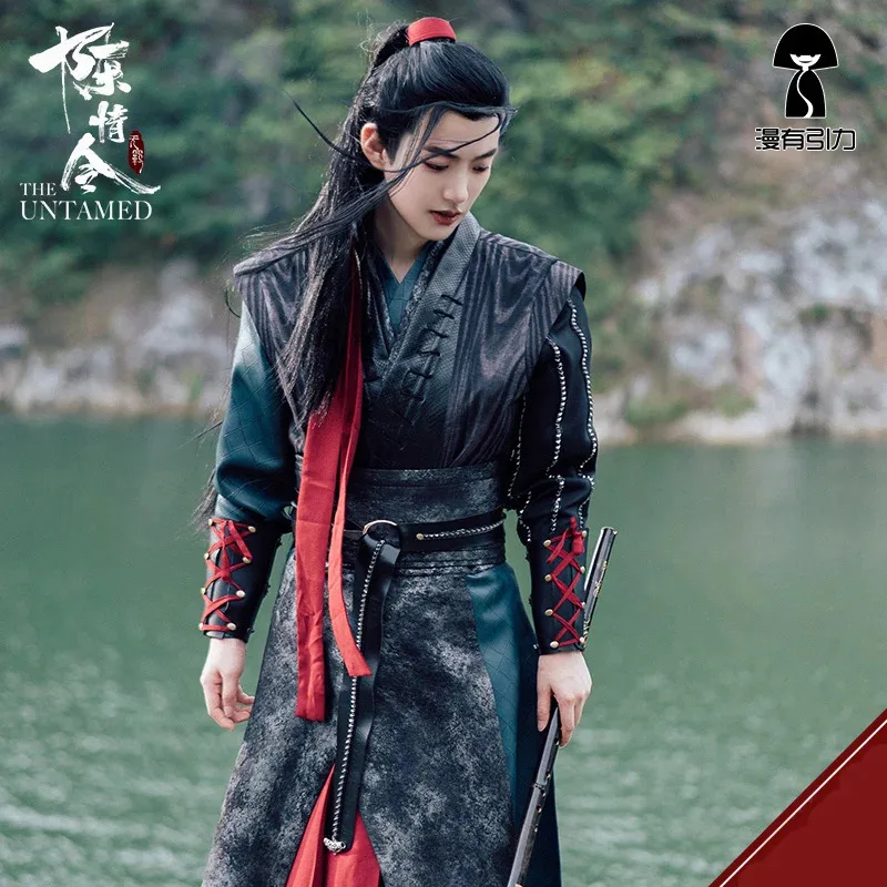 أزياء CyMo Dao Zu Shi التأثيرية Wei Wuxian Young Grandmaster of Demonic Cultivation أزياء الرجال أنيمي وي wuxian ملابس سوداء #3