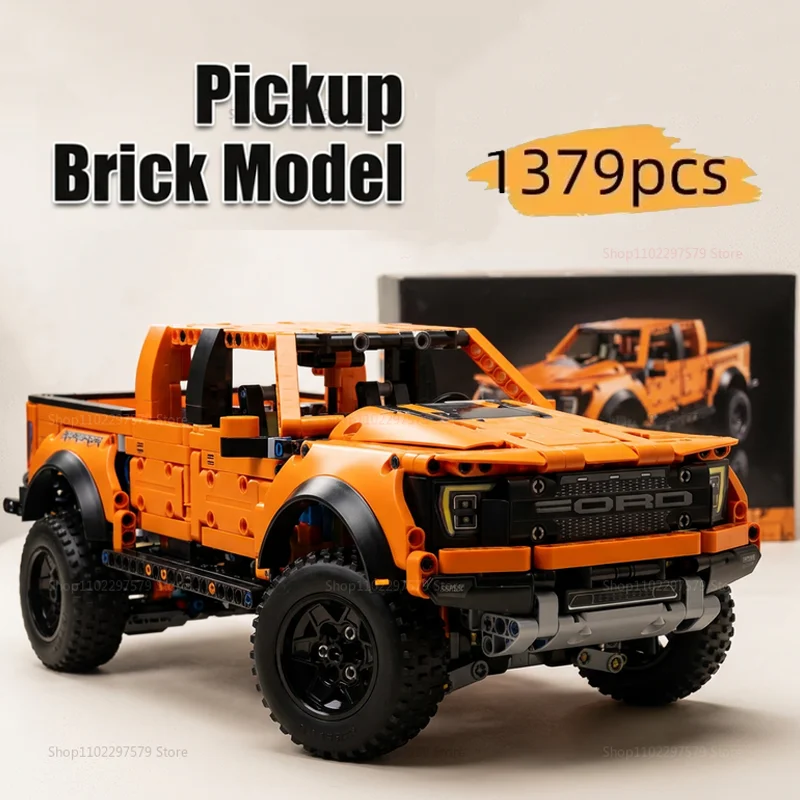 Kit de Construcción de Camioneta F150 Tech Raptors de 1379 Piezas, Compatible con MOC, Bloques de Construcción Creativos para Vehículos, Regalo para Niños, Adolescentes y Adultos