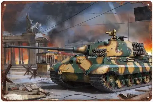 Metal sign - Panzer VI (Battle of Berlin 1945) Aluminum