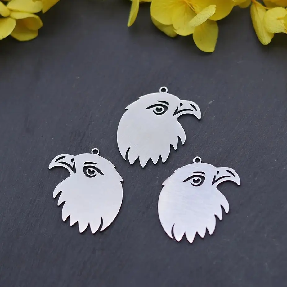 

3pcs Fly Bird Animal Punk Eagle diy Accessories Stainless Steel Pendant Charms for Jewelry Making Trendy Earrings Necklace Craft