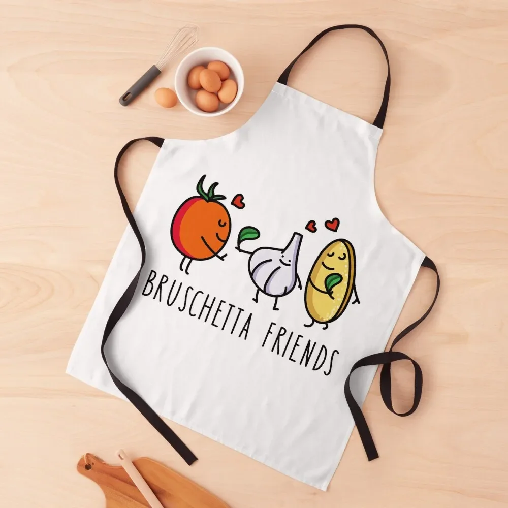 

Funny bruschetta friends Apron For Men work ladies chefs Kitchen Tools Accessories Apron