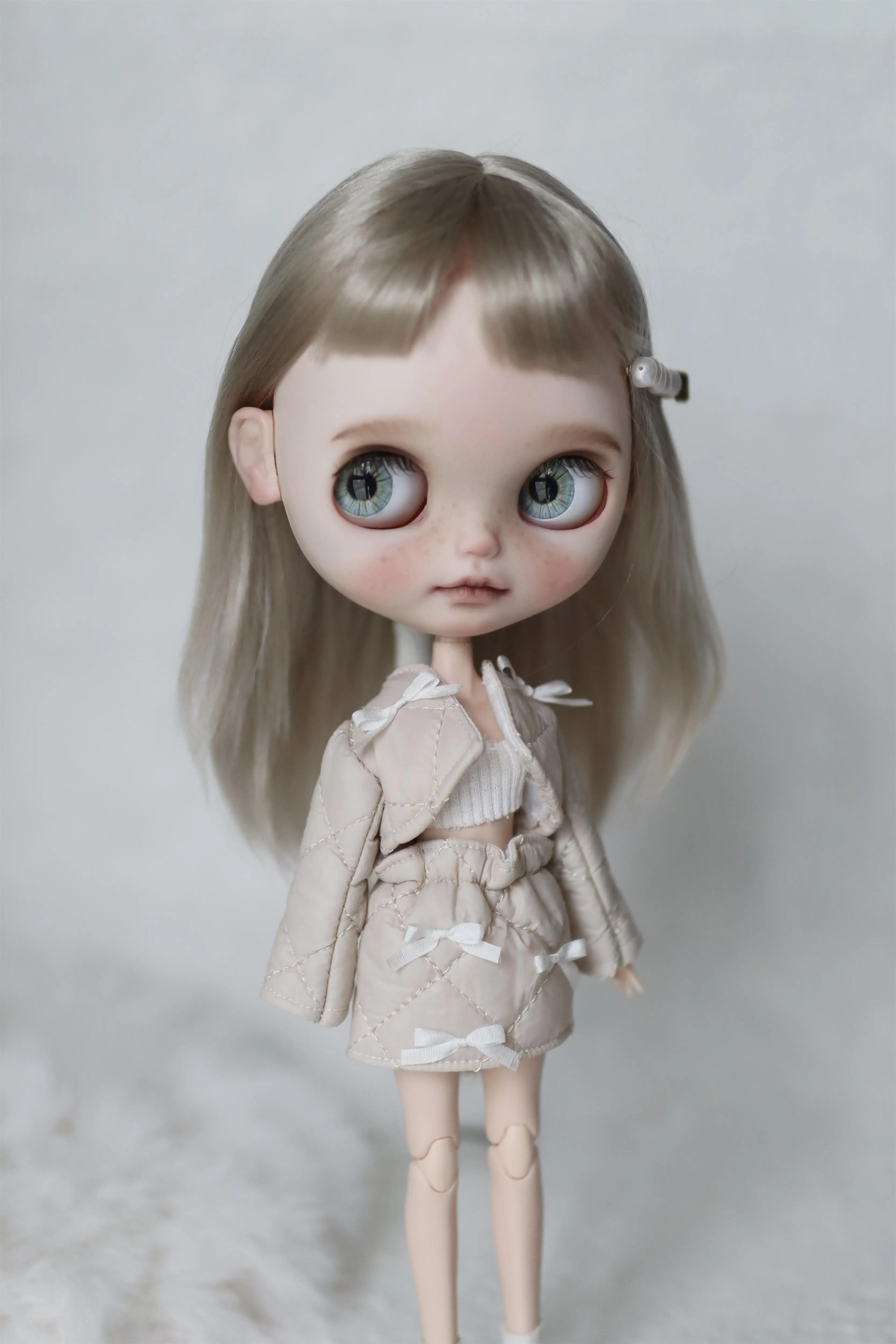 Blythes Doll Dress for 1/6 size OB24 fashion new long pocket coat/shorts giacca di cotone + gonna 2 pezzi Winter suit 30CM doll