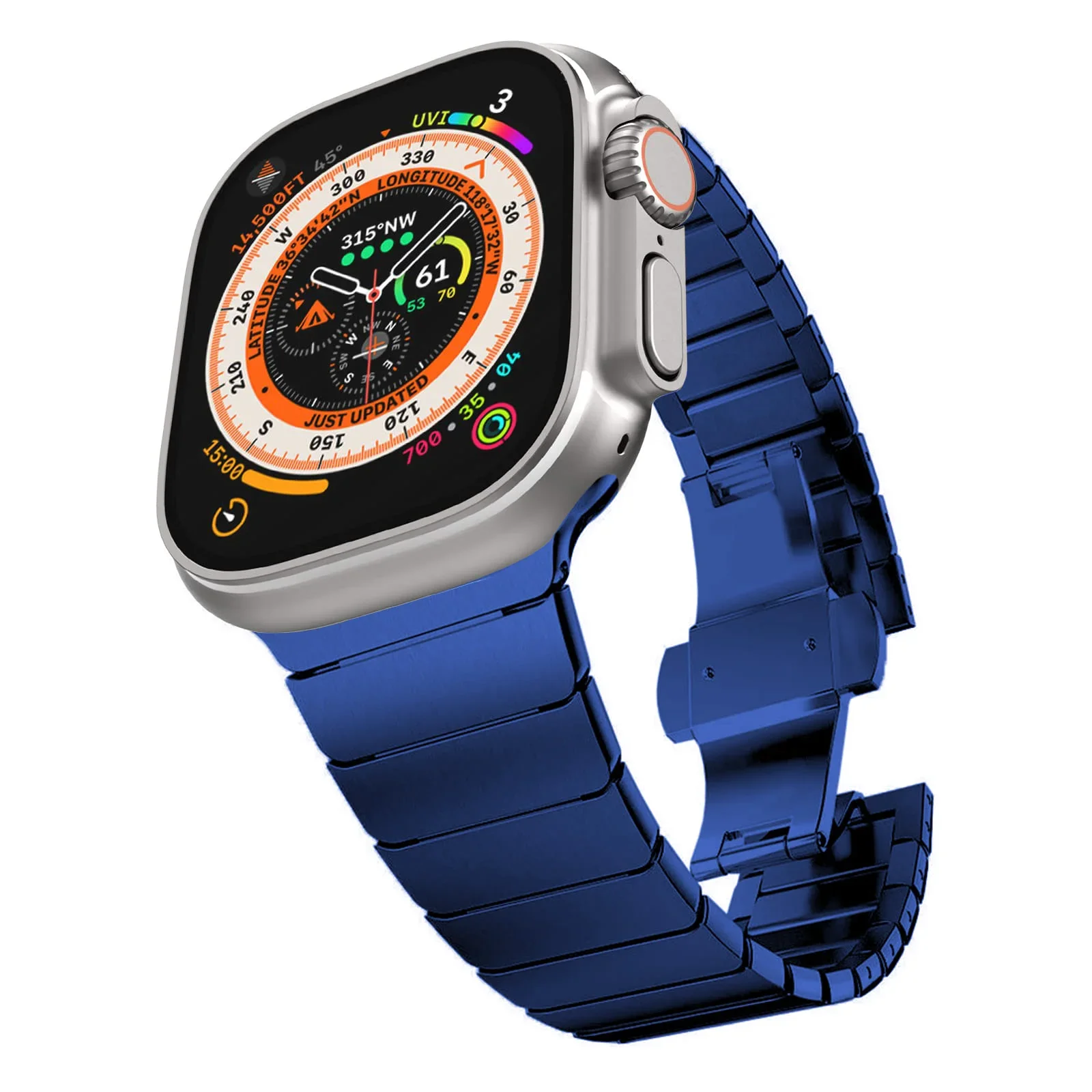 Металлический ремешок для Apple Watch 46 мм, 45 мм, 49 мм, 44 мм, 42 мм, 41 мм, 40 мм, деловой браслет с застежкой-бабочкой iwatch Ultra 10 9 8 7 6 5 4 SE