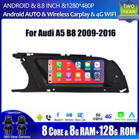 8.8 Inch Android 14 Touch Screen For Audi A5 B8 2009-2016 Car Accessories Auto Carplay Monitors Multimedia Audio Radio Player