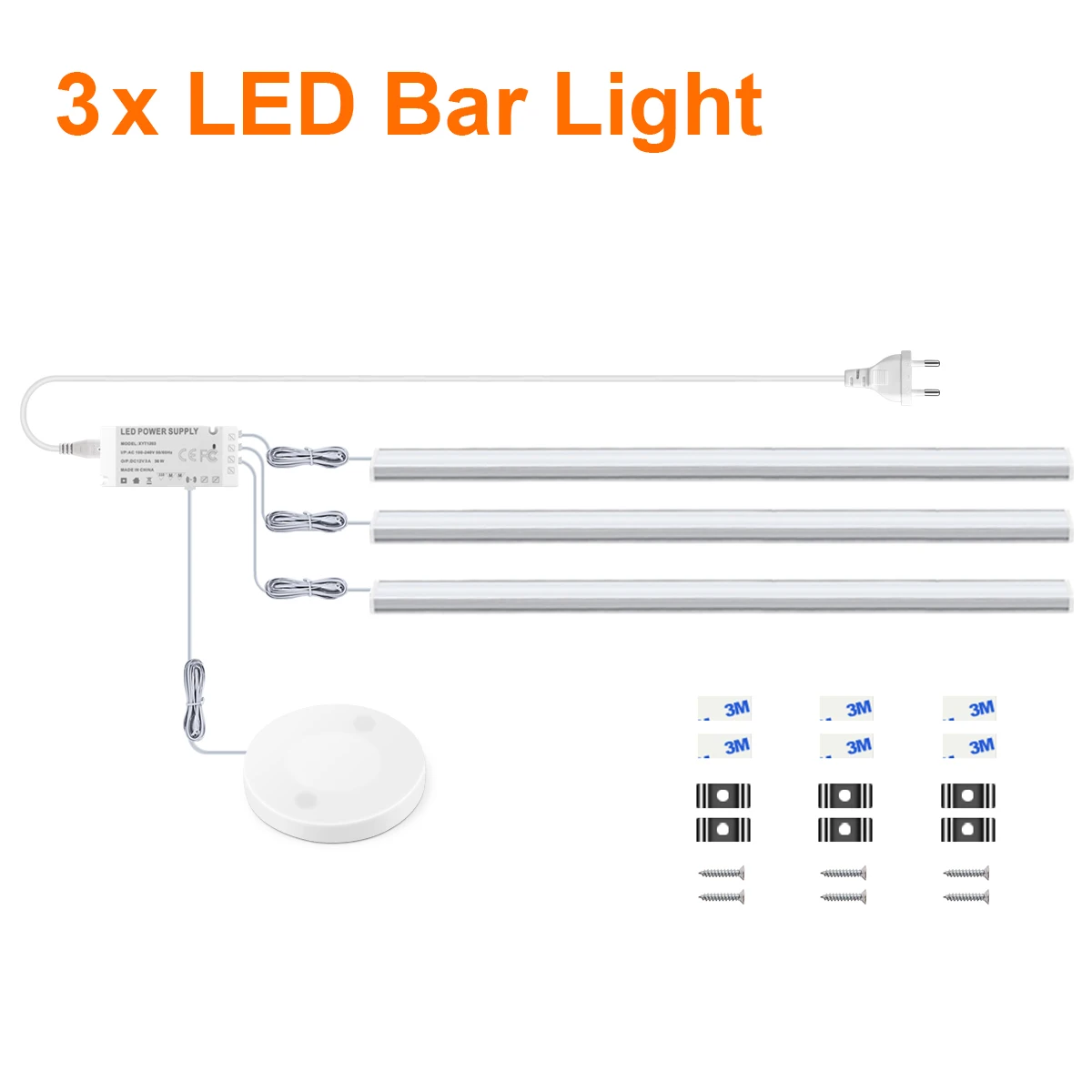 30/40/50Cm Led Keukenkastlamp 12V Aluminium Bar Lampbuis Met Doordringbaar Hout 25Mm Touch Bewegingssensor Dimbare Schakelaar
