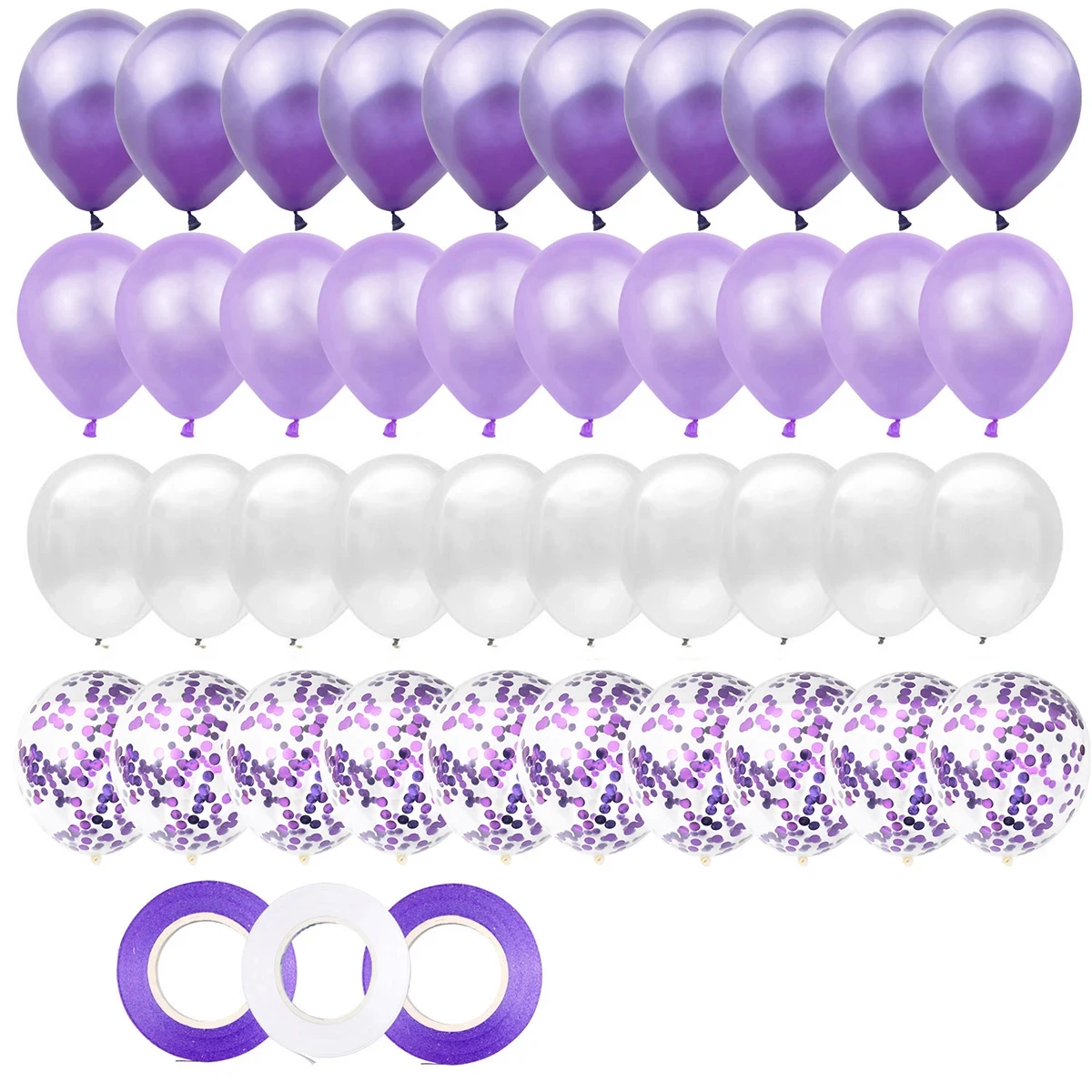 40pcs 12inch Purple Latex Air Helium Mixed Balloons Baby Girl Mermaid Birthday Party Decorations Kids Adults Wedding Decor