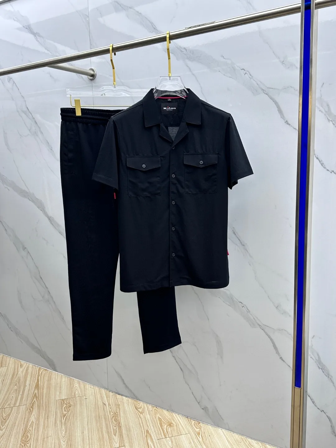 

Kiton, итальянская европейская и американская легкая роскошная мужская одежда, лето 25, рубашка с лацканами, куртка, прямые эластичные брюки, повседневный костюм