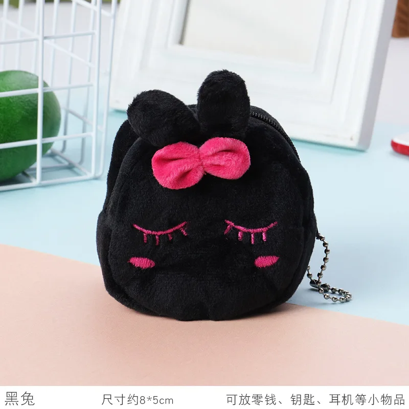 Portamonete in peluche con gatto carino animale creativo da donna Portamonete con cerniera panda Cuffie cablate USB Mini portachiavi Regali di compleanno per bambini