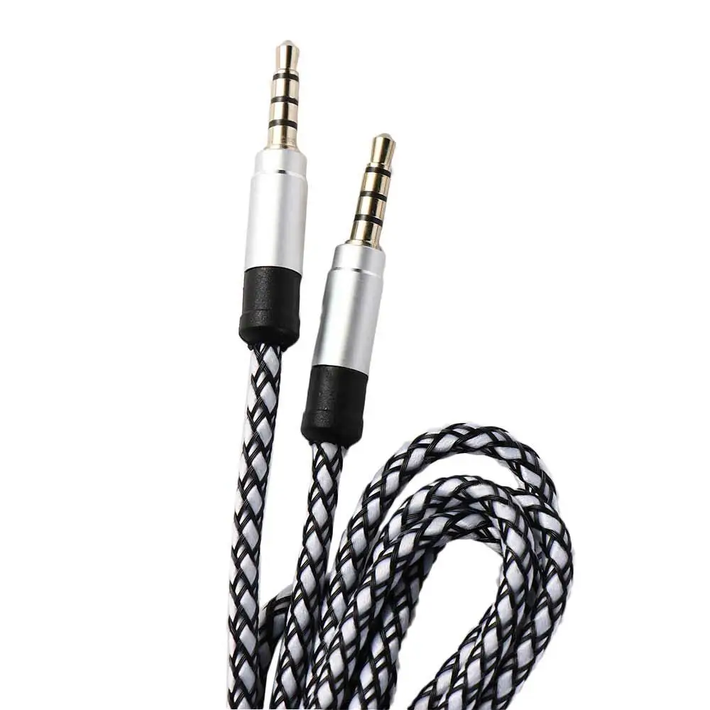 Stereo Nylon Braid Speaker Wire Male To Male Car AUX Cable 3.5mm Audio Cable Headphone Extension Cord Audio Adapter Cord