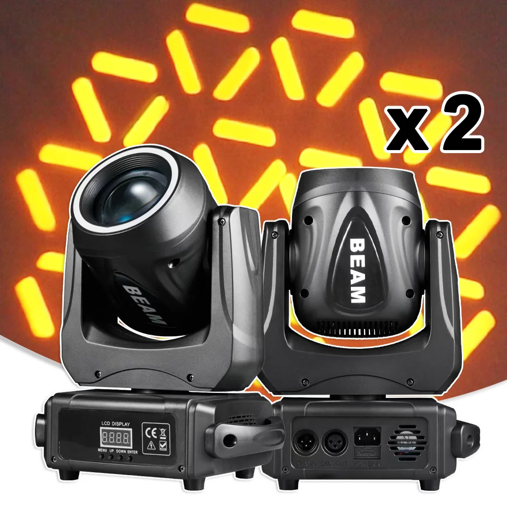 2PCS LED 150W Beam Full Color Moving Head With RGB Ring Light 18Prisms For Dj Disco party Club Wedding Christmas Stage Lighting