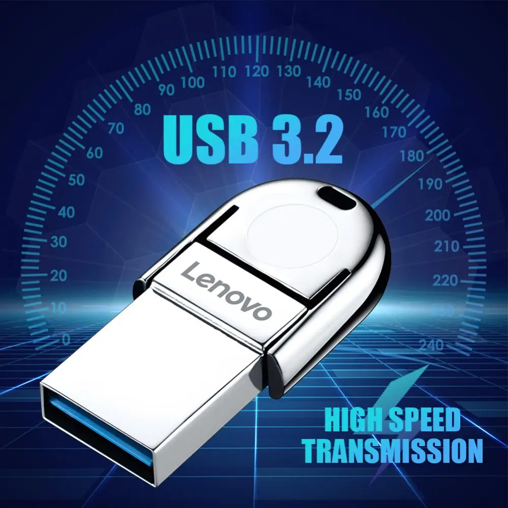 لينوفو-محرك قلم USB صغير ، محركات أقراص فلاش ، نوع معدني C ، OTG ، سرعة عالية ، مقاومة للماء ، GB ، 1 Memory ، 2