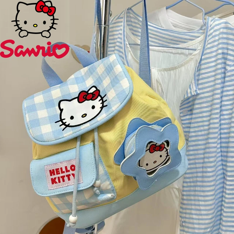 Hello Kitty New Women's Backpack Fashion High Quality Girls' Drawstring Backpack Small Fresh Leisure Girls' Travel Backpack