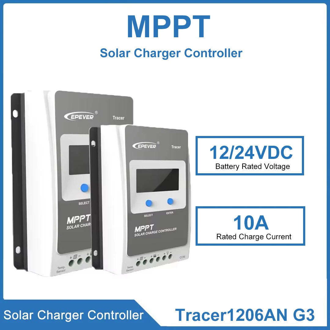 

10A Solar Charge Controller EPEVER Tracer1206AN G3 Max Pv Input Voltage 50V With Independent Voltage Stabilization Function