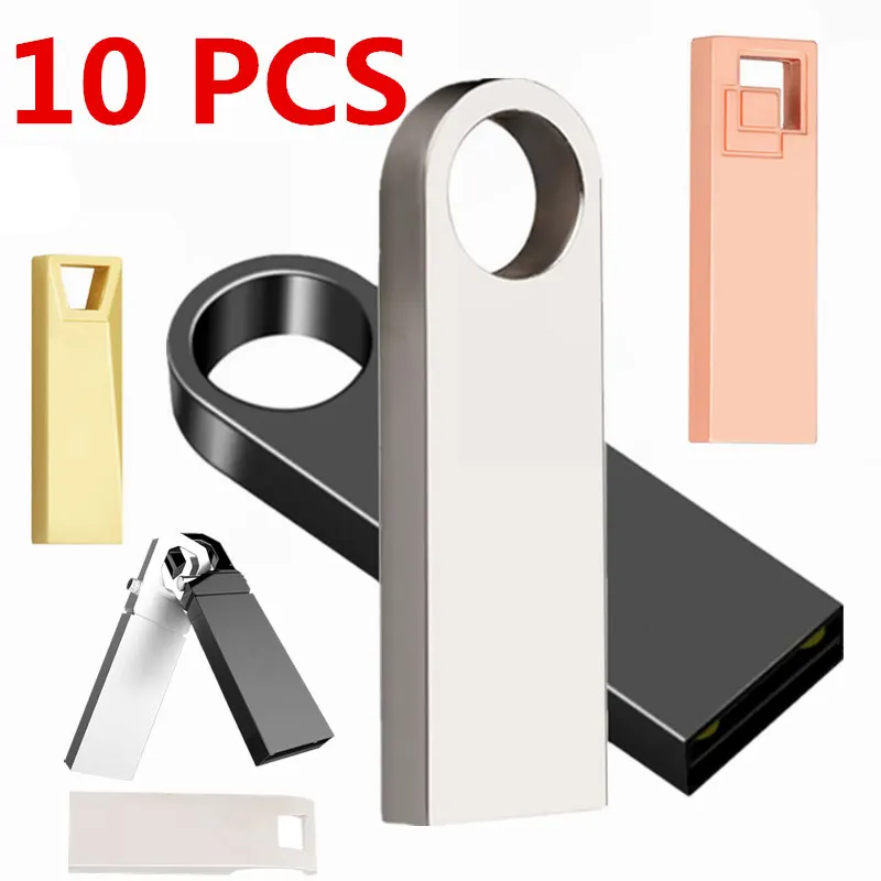 

new 10pcs USB flash drive 128gb pen drive 64gb 32gb metal memory memoria cel usb stick 8gb 4gb gift 10 pcs pendrive 16gb u disk