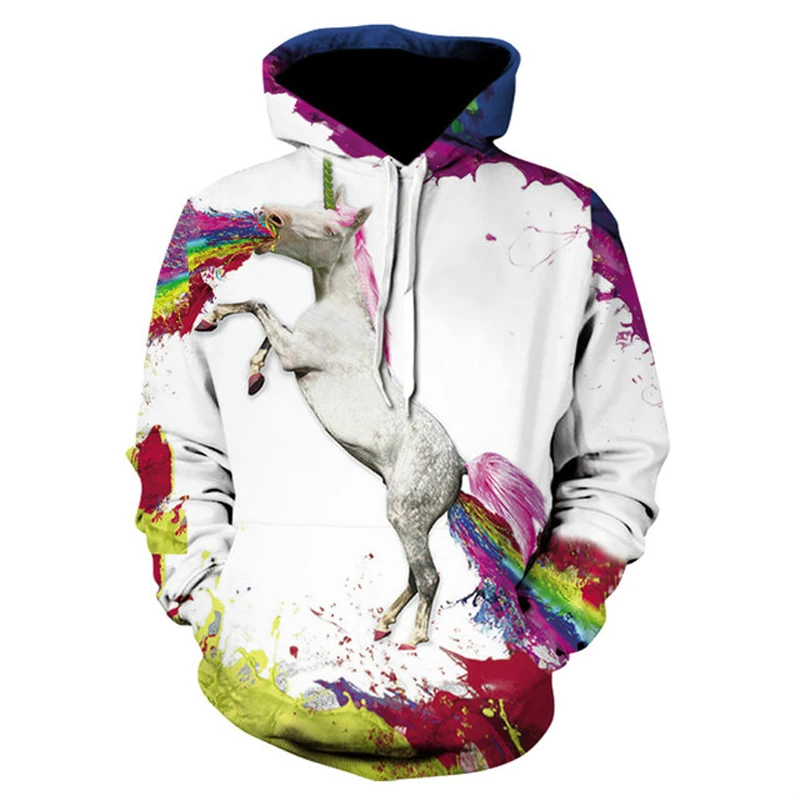 Rainbow Horse Fashion Style 3D Printed Hoodies Unisex Pullovers Hoodie Casual Sweatshirts Street Top Tracksuit