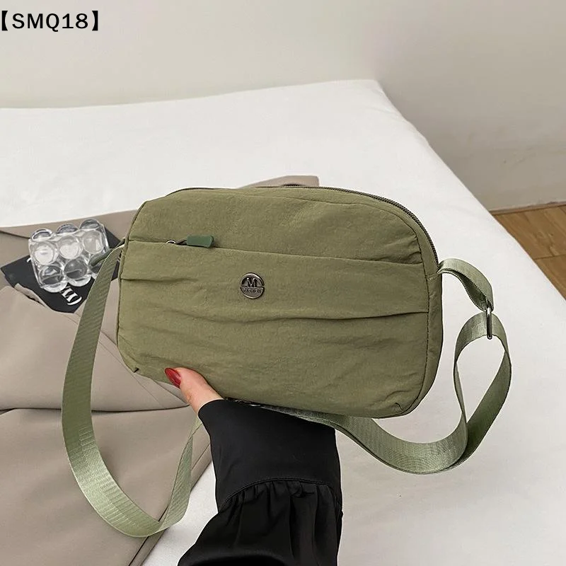 1Pcs Women's Single Shoulder Fashion Commuting Small Square Bag Casual Nylon Multi-Layer Crossbody Bag  Minimalist Style【SMQ】