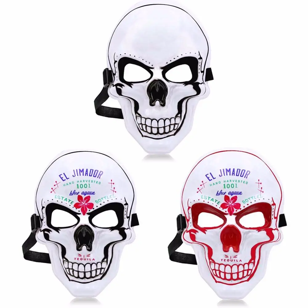 Multicolour EL Dedicated Headwear Ghost Anime Mask Mask Horror Mask Party Mask Props Party Props Cosplay Mask
