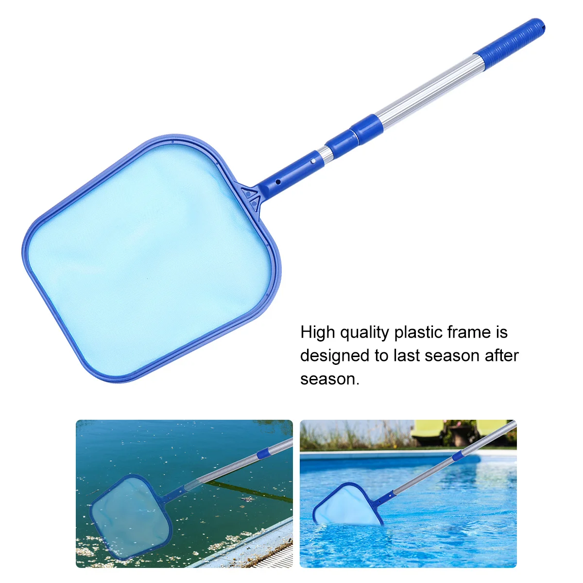 1 set Pool Net Mesh Leaf Skimmer Aluminum Handle For Swimming Pool Pond Fountain Cleaning Tool Lightweight Debris Rake