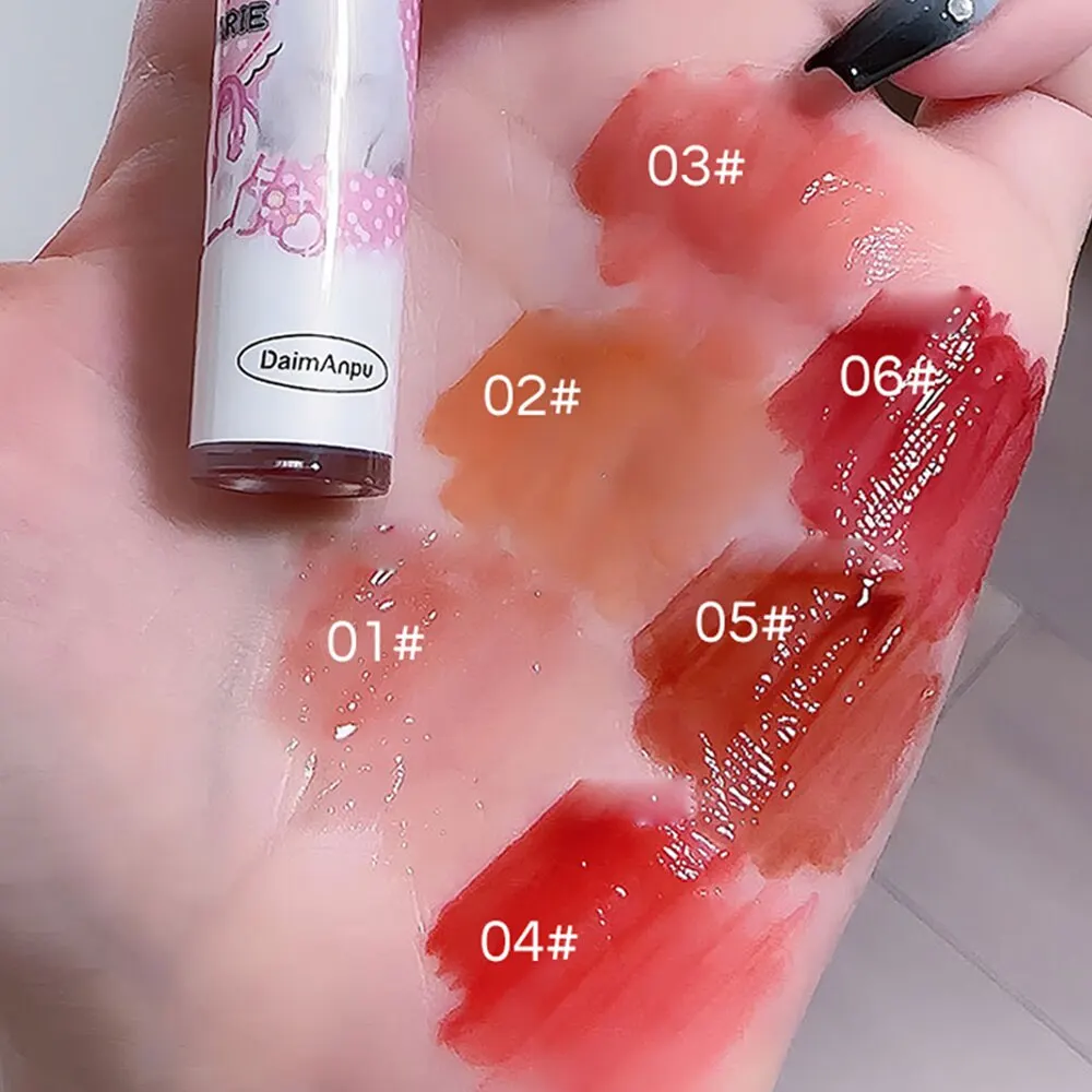 Ensemble de glaçage à lèvres miroir amusant pour chat mignon, 6 couleurs, tache à lèvres hautement pigmentée, hydratant, brillant, maquillage, cadeau parfait