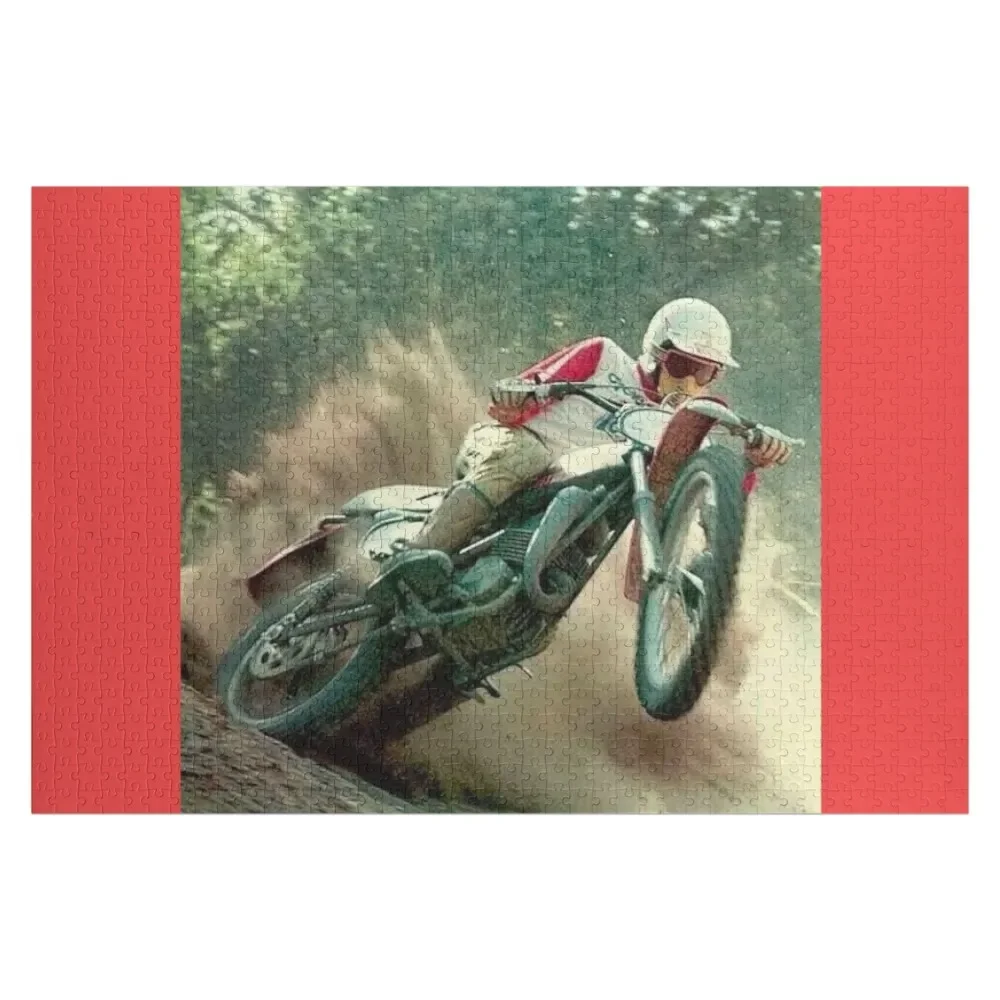 Puzzle de motocross vintage personnalisé, cadeau personnalisé