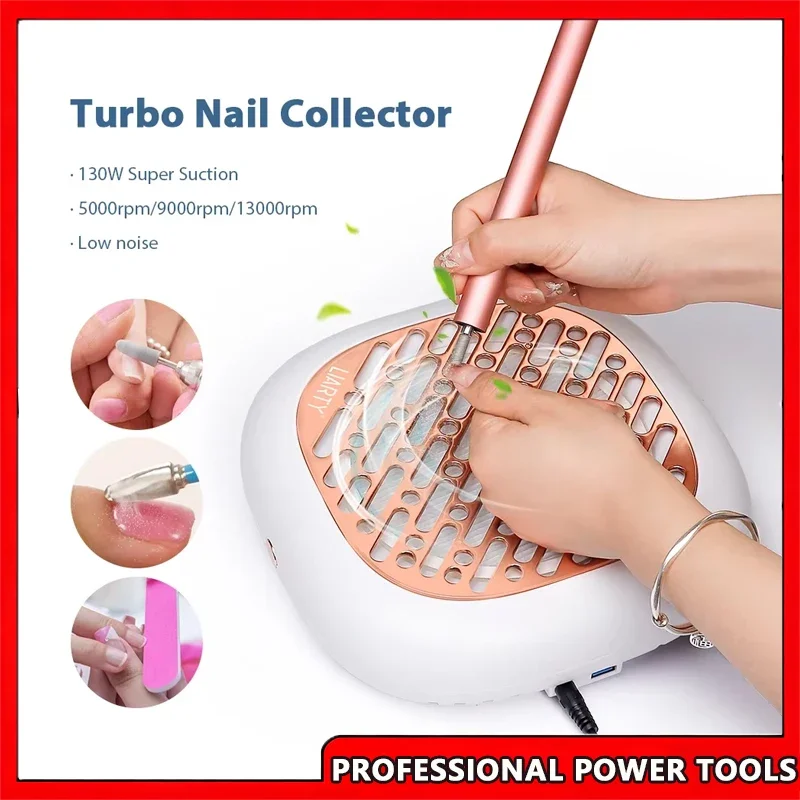 

130W Super Suction Brushless Nail Dust Collector Powerful Nail Dust Extractor Nail Art Manicure Fan Vacuum Cleaner With 2 Filter
