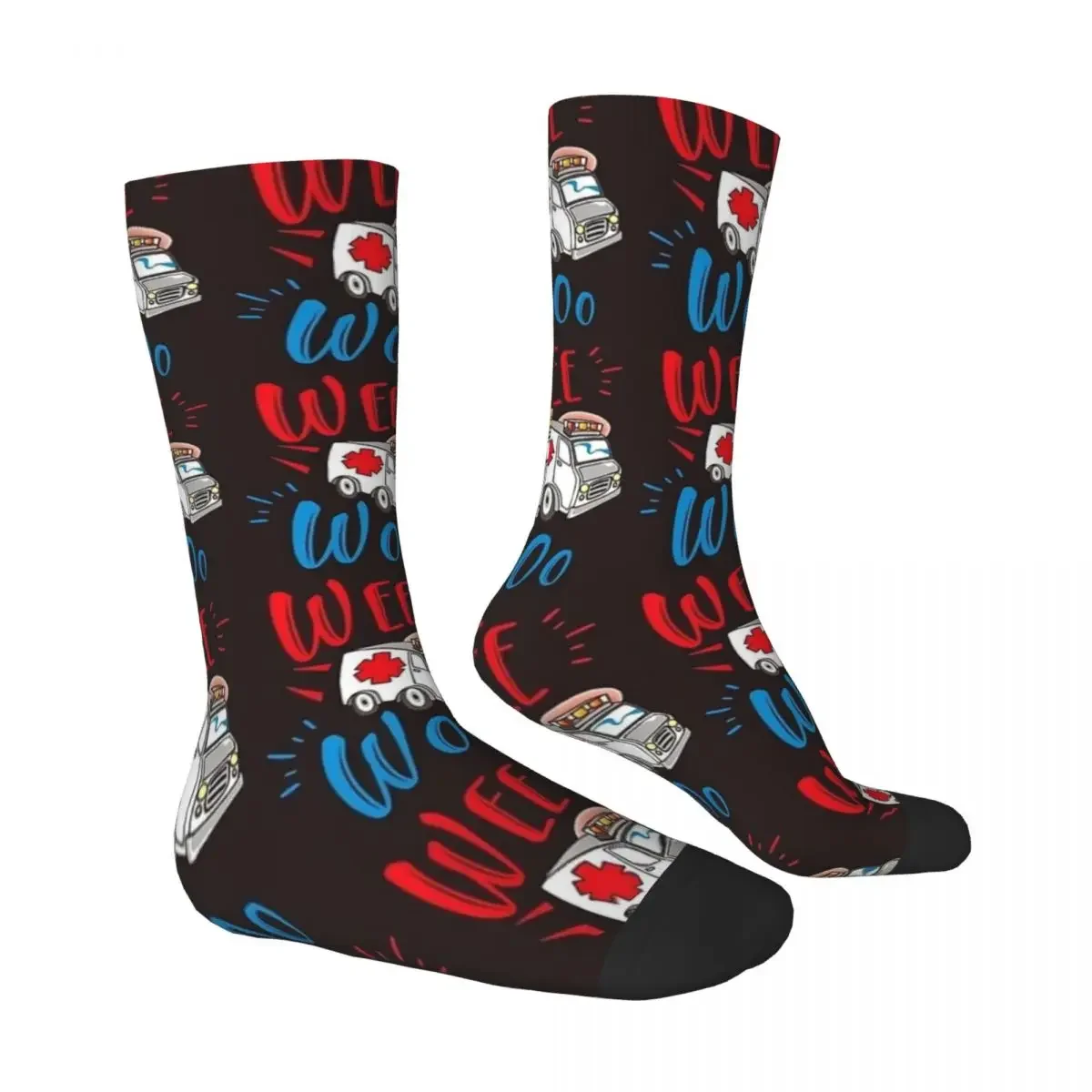 Wee Woo Ambulance Stockings Couple Socks Medium Soft Kawaii Socks Autumn Outdoor Sports Anti Slip Pattern Socks Gift