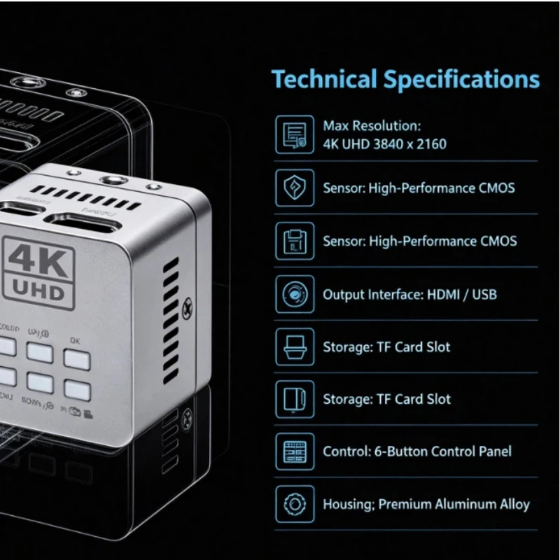 4K Ultra HD Electronic Eyepiece Microscope Camera 16MP Industrial Digital Camera For Phone Repair Laboratory Inspection