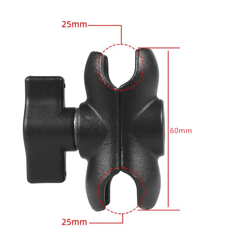Aluminiumlegierung Doppel-Sockelarm Kompatibel mit 1 Zoll (25mm) Kugelkopf RAM-Halterungsarm für Motorrad-Handy- und Kamerahalterung – Detail 4