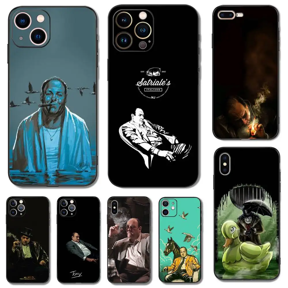 

The S-Sopranos TV Tony Soprano Phone Case For iPhone 16,15,14,13,12,11,Pro,X,XS,Max,XR,Plus,Mini Soft Silicone Black Shockproof