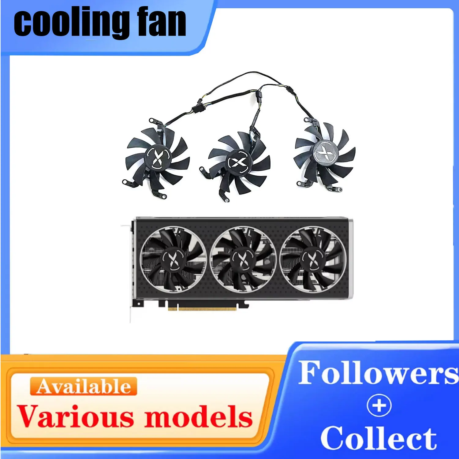 New 75MM 4PIN T128015SM RX 6650 GPU Fan for XFX AMD Radeon RX 6650XT OC V2 RX6600 XT Graphics Card Cooling