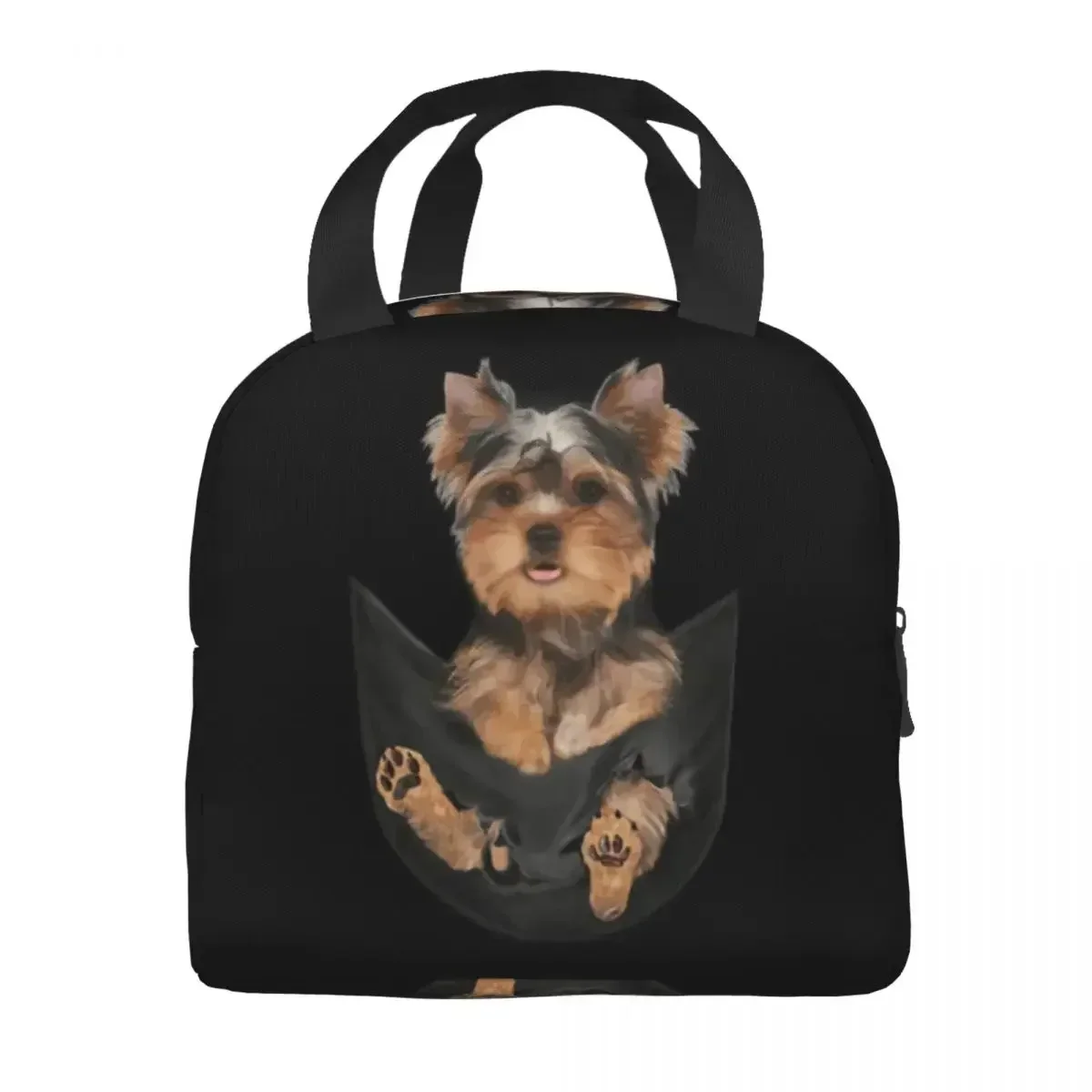 2023 New Custom Yorkshire Terrier In Pocket Lunch Bag Women Warm Cooler Insulated Lunch Box For Adult Office