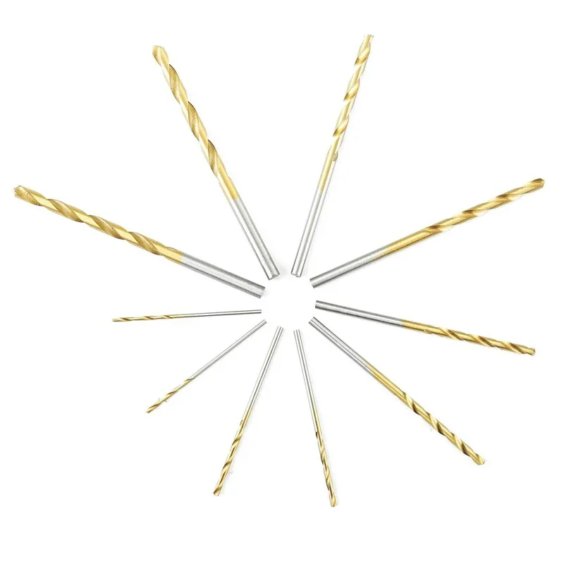 핫 세일 50개 티타늄 코팅 드릴 비트 고속강 드릴 비트 세트 도구 고품질 전동 공구 1/1.5/2/2.5/3mm