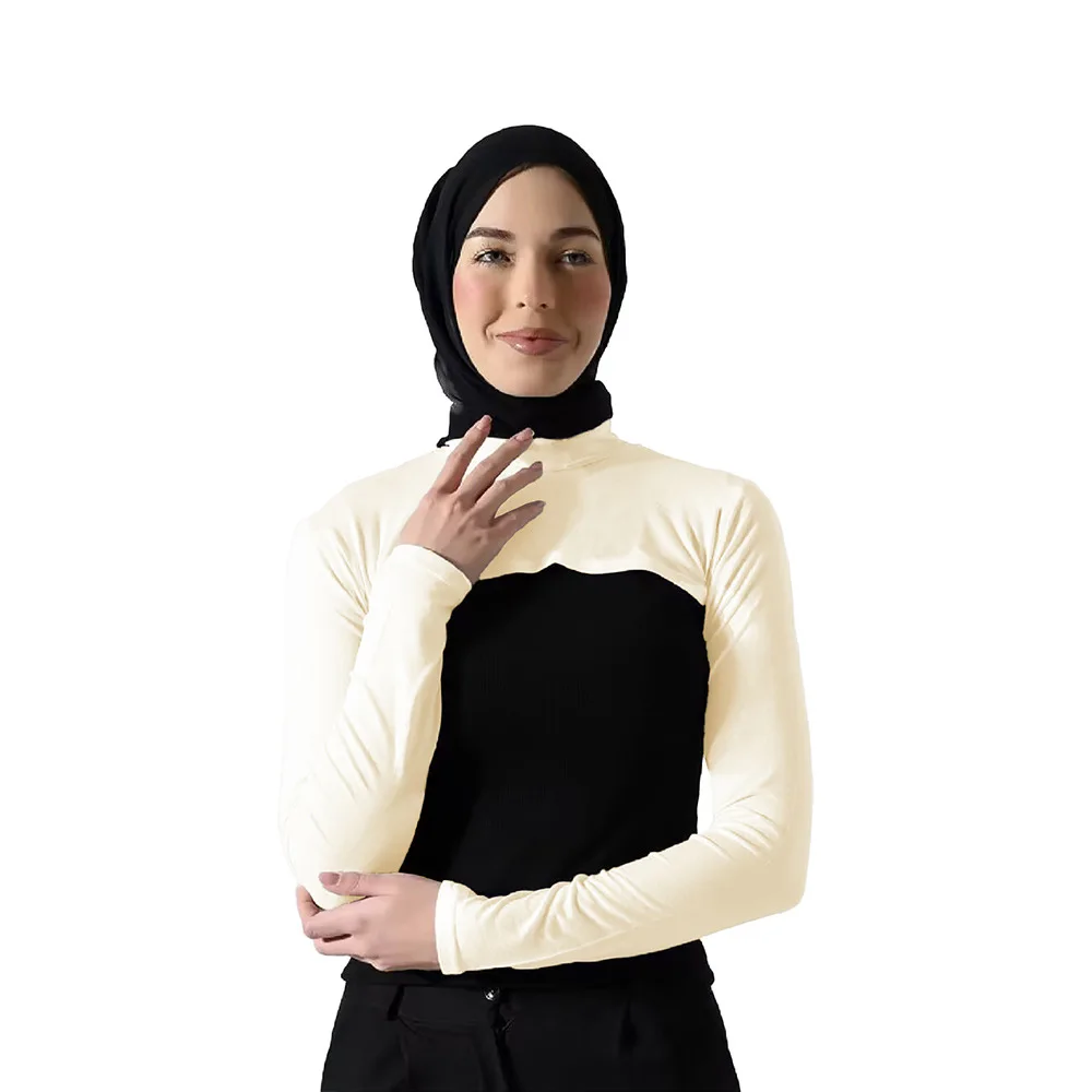 Maglia modale elastica Manica a collo intero Donna Musulmano Copri braccio lungo Coprispalle Spalla Oversleeve Protezione solare Sport Maniche da indossare islamiche