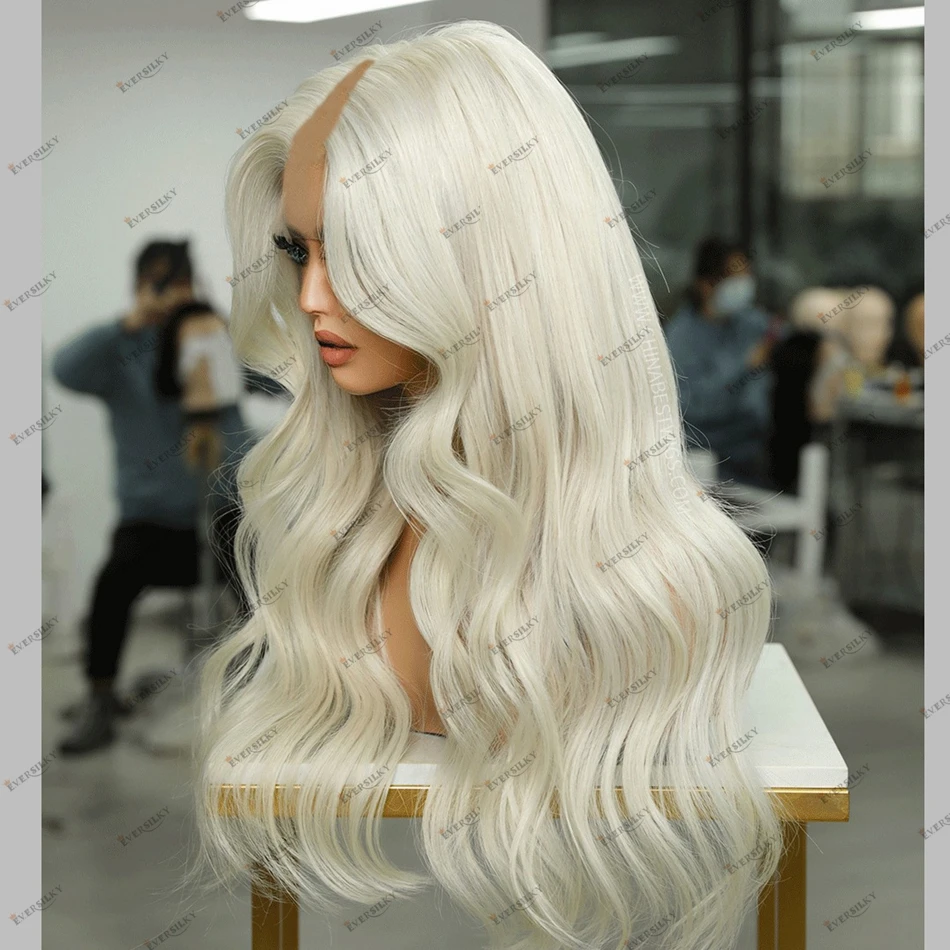 Lijmloze Blonde 100% Menselijk Haar V Deel Pruiken voor Zwarte Vrouwen Super Lang Golvend Zwaar Braziliaans Remy Haar Machine Gemaakt V Deel Pruiken