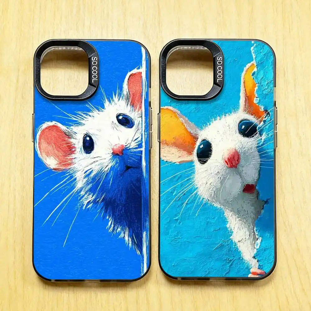 

Peeking Mouse Phone Case for iPhone 17 16 15 Max Mini 14 13 Pro Plus 12 11 X XS Air IMD Cover