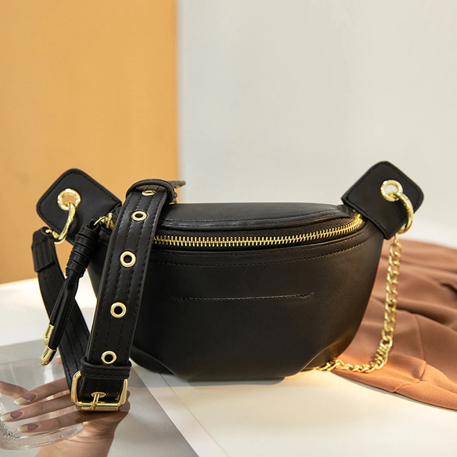 Классическая винтажная нагрудная сумка из искусственной кожи для женщин, большая вместительная регулируемая сумка с блестящей отделкой для покупок, сумка на плечо