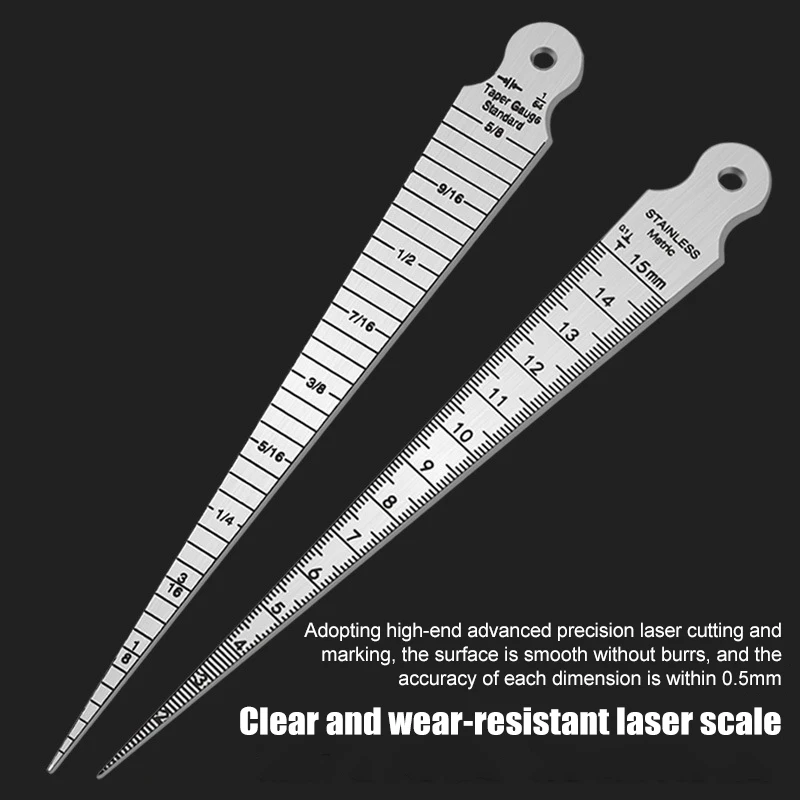 1pcs 1-15mm Stainless Steel Taper Gauge Feeler Inner Diameter Ruler Hole Measuring Tool For Taper Aperture Scale