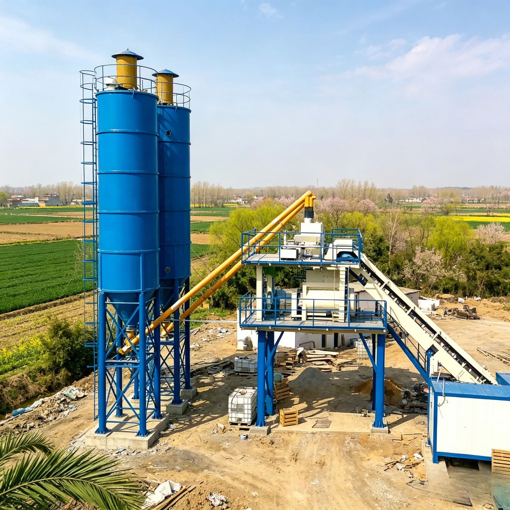 Free Shipping New Cost Effective  Concrete Batch Plant Concrete Mixing Station Low Budget Concrete Plant Energy Customized
