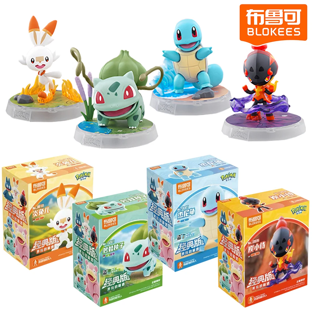 

BLOKEES Original Pokemon Blocks Children's Favorite Classic Japanese Anime Figures Assemble Building Movable Toys Creative Gifts