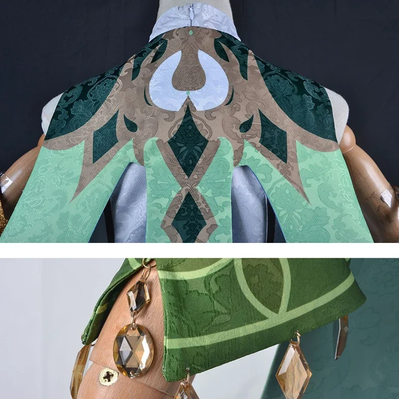 Disfraz de Cosplay de Genshin Impact Nahida, peluca de señor menor, Kusanali, vestido de uniforme de Nahida, Disfraces de Halloween, trajes de juego de rol