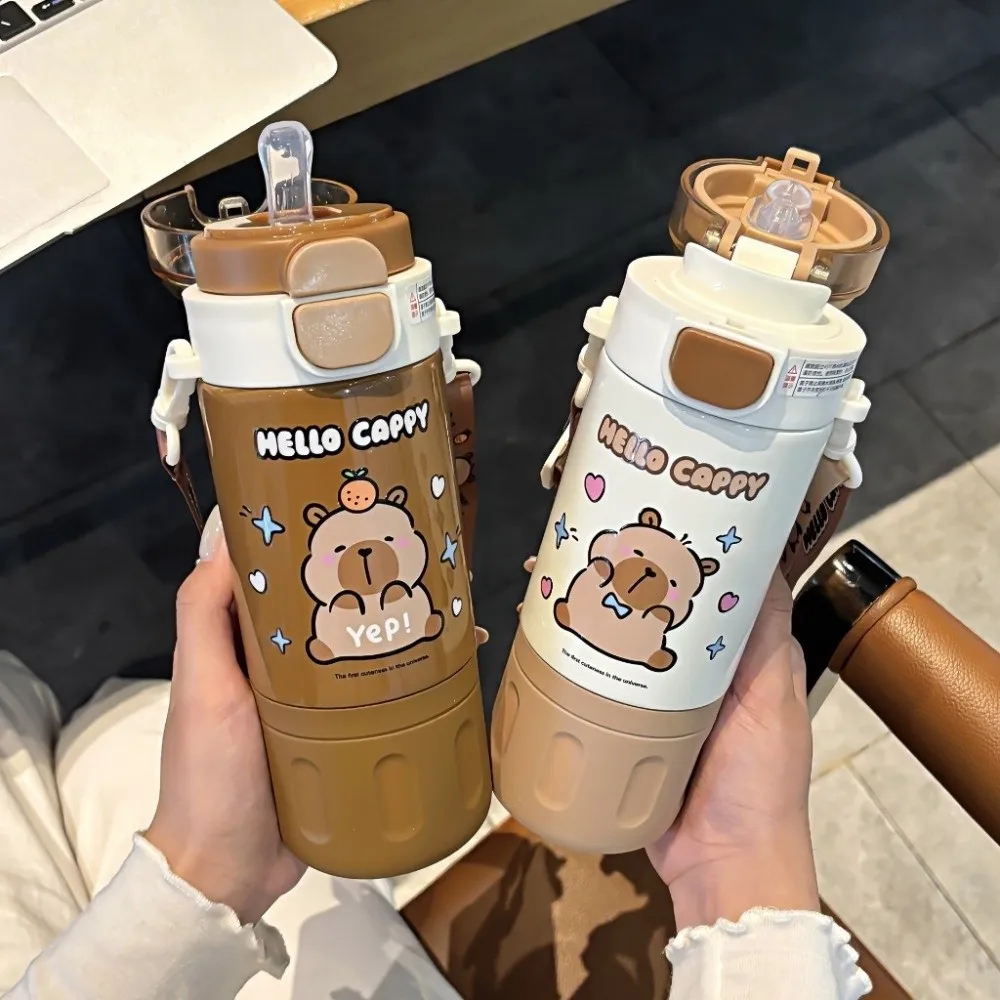

Capybara Student Thermos 480ML Insulation Or Cooling Vacuum Cup With 316 stainless High-Capacity Thermal Water Bottle Gift