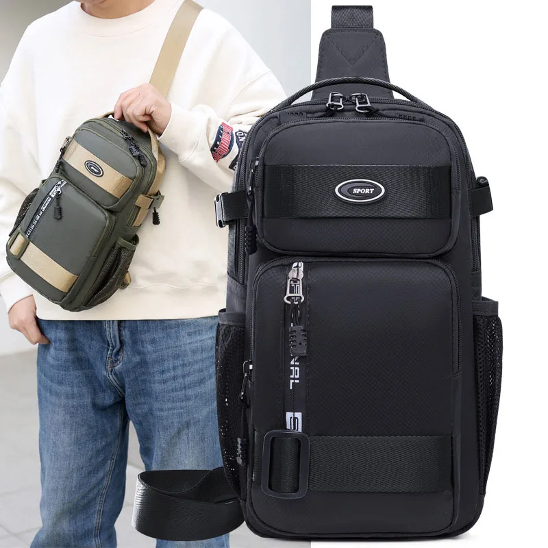 Men‘s Chest Bags Trendy Shoulder Bag Leisure Travel Sports Outdoor Pack Messenger Crossbody Sling Chest Bag Pack for Male Female