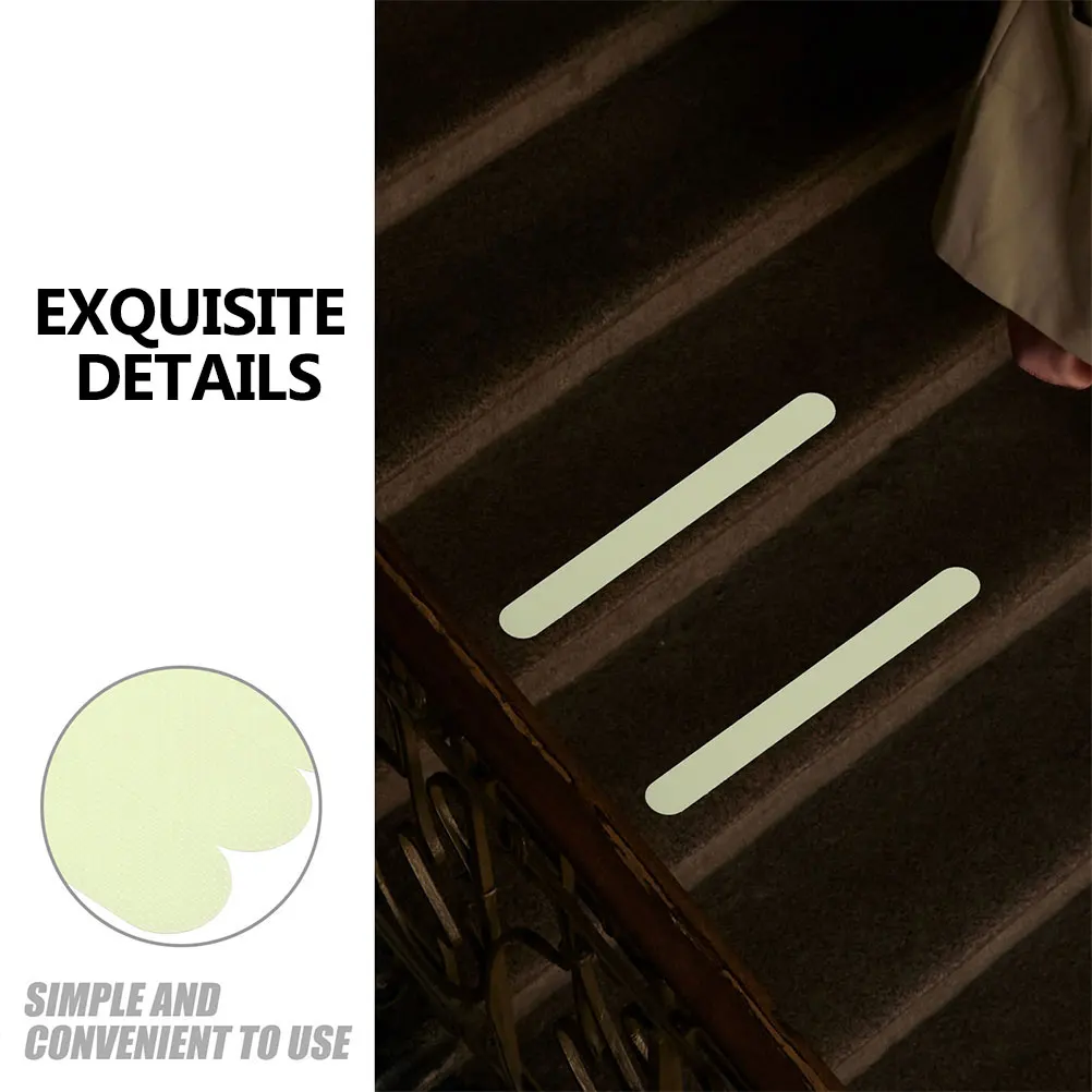

48pcs Anti slip Stickers 2x20cm Green Glow Dark Stair Tapes Waterproof Practical Steps Strips Staircase Adhesive